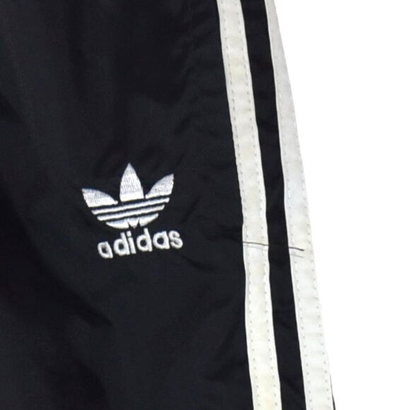 Adidas Vintage 90's Trefoil Nylon Track Pants M 100% Nylon Black White Stripes - Picture 3 of 9